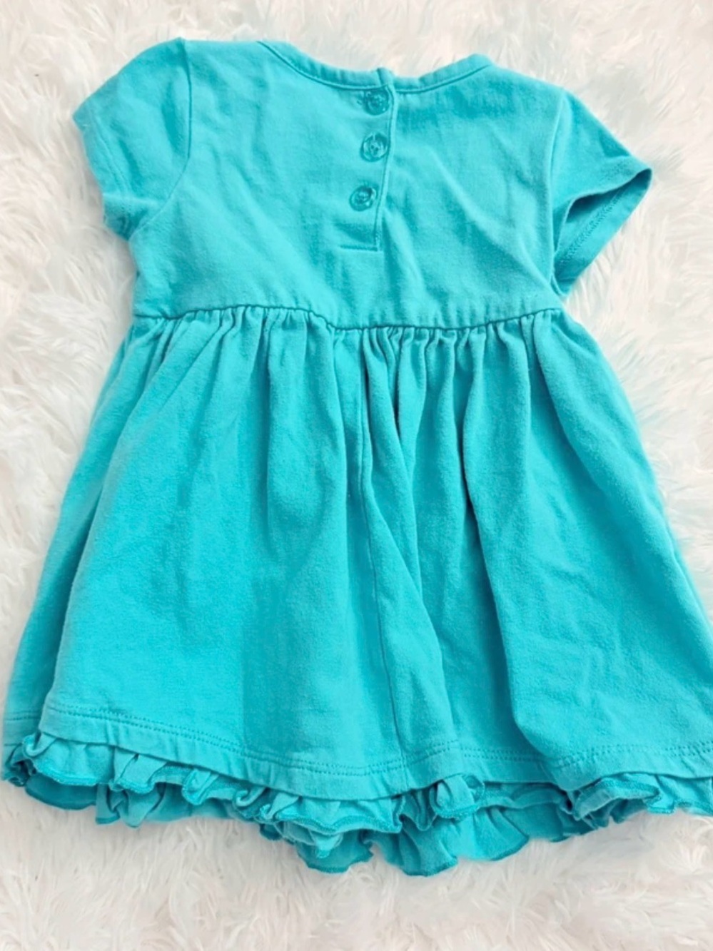 Nanette Teal Pocket Ruffle Dress 12M Toddler Girl Cotton - Picture 2 of 8